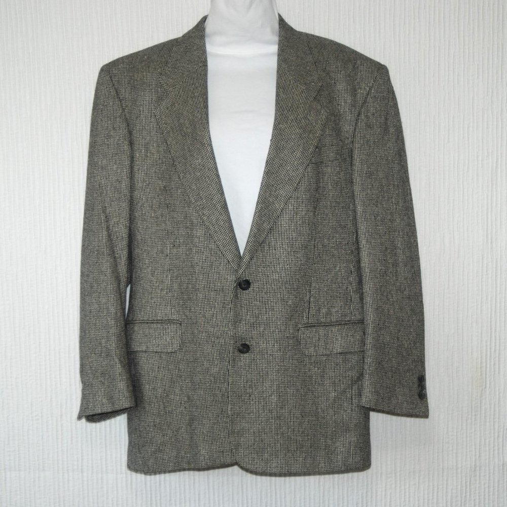 Christian Aujard Men’s Black & Brown Wool & Pure Silk Blazer Size 42L